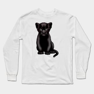 Cute Black Panther Drawing Long Sleeve T-Shirt